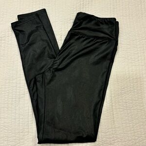Faux leather Black Athletic Leggings
